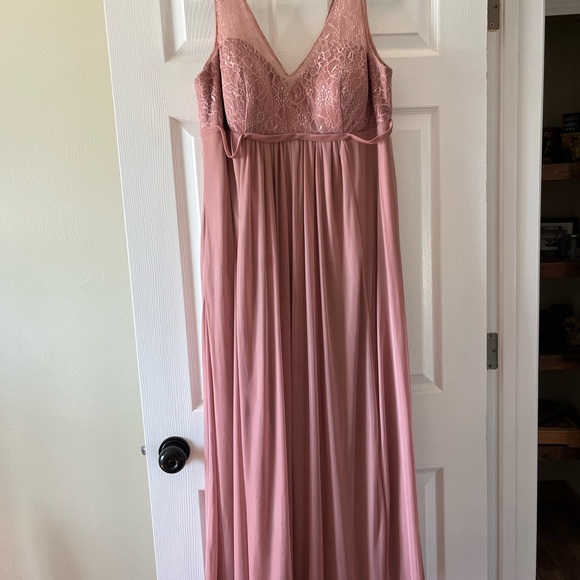 Azazie Dresses & Skirts - Azazie Pink Lace Maxi Dress